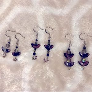 Dangling Angel Earrings - 3 Pairs